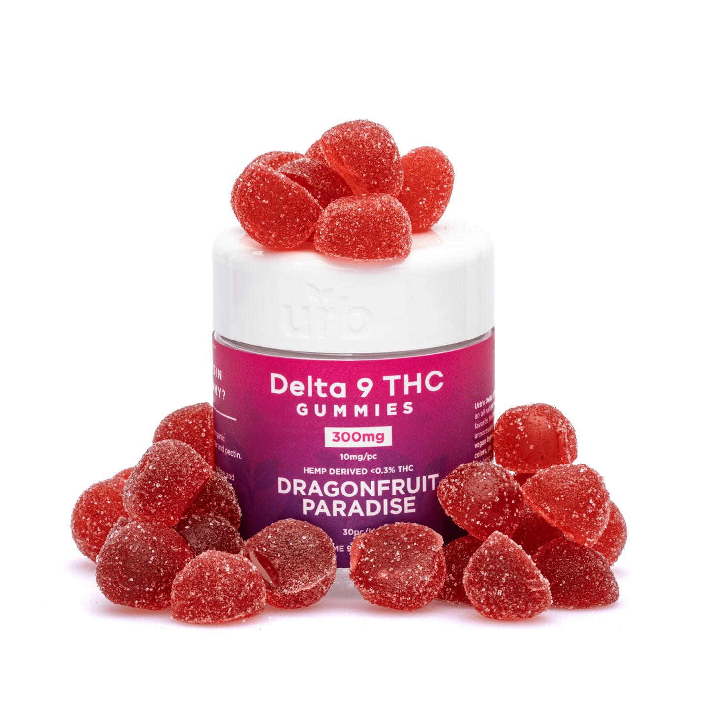 Urb Delta 9 THC Gummies – Dragonfruit Paradise (300 mg Total Delta 9 THC)