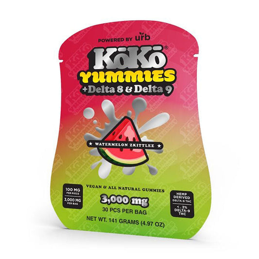 Koko Yummy D8, D9 3000 Mg Gummies (Watermelon Zkittles)